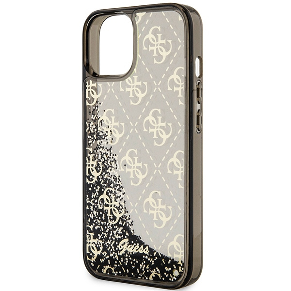 Guess GUHCP14SLC4PSGK iPhone 14 / 15 /13 6.1" czarny/black hardcase Liquid Glitter 4G Transculent