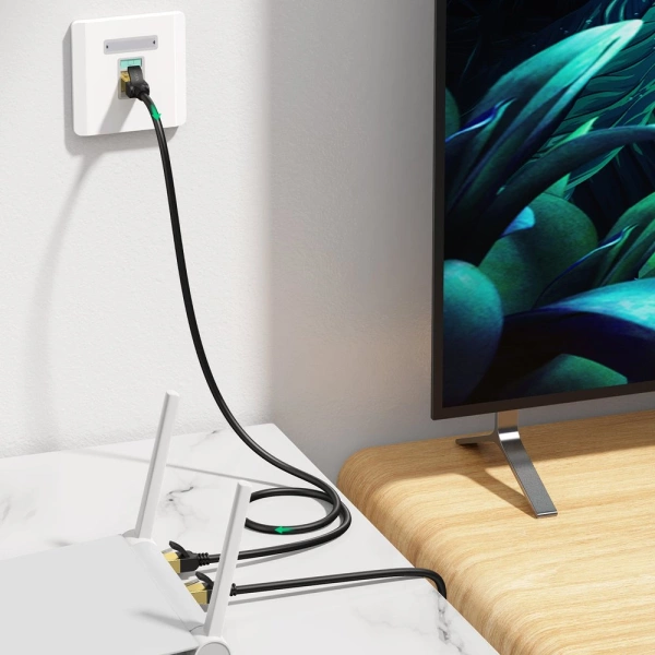 Kabel sieciowy Ugreen NW107 RJ45/Cat 7 F/FTP 15m - czarny