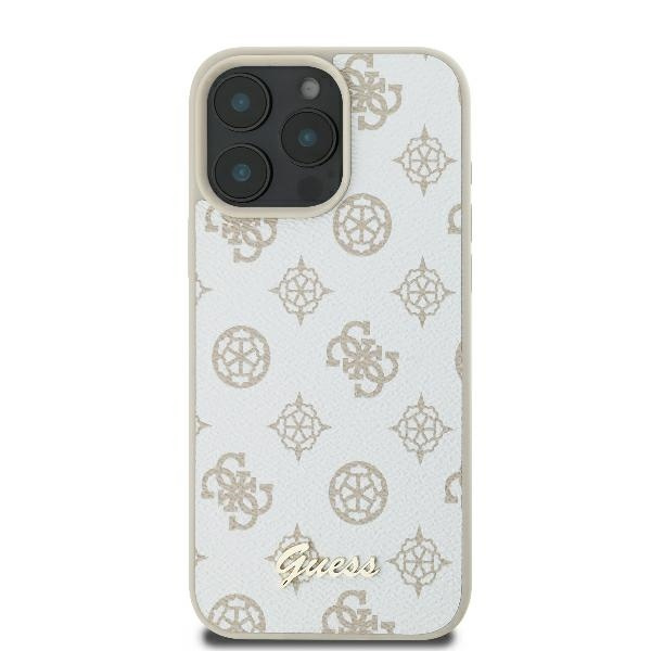 Guess GUHMP16LPGPYSH iPhone 16 Pro6.3" biały/white hardcase Peony Script Logo MagSafe