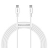 Baseus kabel Superior PD USB-C - USB-C 2,0m biały 100W