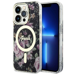 Guess GUHMP14LHCFWSK iPhone 14 Pro 6.1"czarny/black hardcase Flower MagSafe