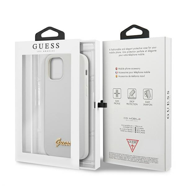 Guess GUHCP12SLSLMGWH iPhone12 mini 5,4" biały/white hardcase Metal Logo Script