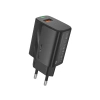 FONENG wall charger EU64 18W 1xUSB QC3.0 + cable USB-C Black