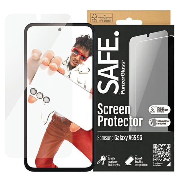 SAFE by PanzerGlass Sam A55 5G A556 Screen Protection Ultra-Wide Fit with Easy Aligner SAFE95687