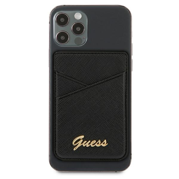 Guess Wallet Card Slot GUWMSSASLBKMagSafe Saffiano czarny/black