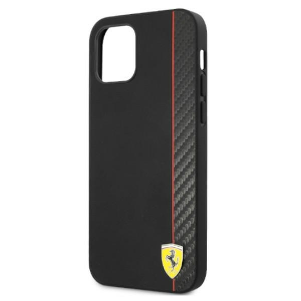 Ferrari FESAXHCP12MBK iPhone 12/12 Pro 6,1" czarny/black hardcase On Track Carbon Stripe