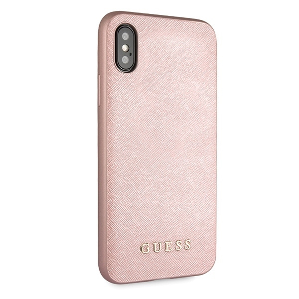 Guess GUHCI65SLSAPI iPhone Xs Maxróżowy/pink hard case Saffiano