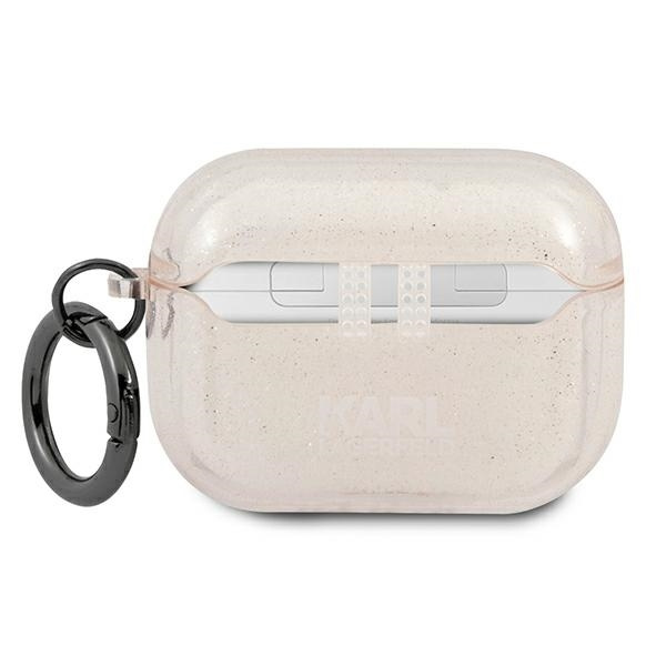 KARL LAGERFELD KLAPUKHGD AIRPODS PRO COVER ZŁOTY/GOLD GLITTER KARL`S HEAD
