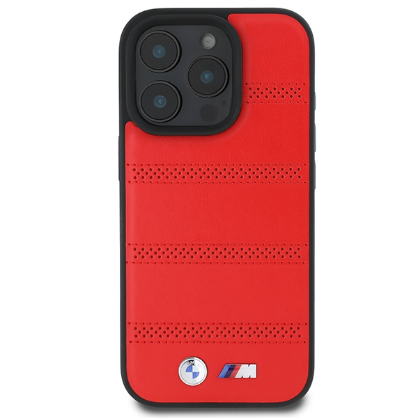 BMW BMHMP16L23PUSPR iPhone 16 Pro 6.3" czerwony/red hardcase M Perforated And Stitched Line MagSafe