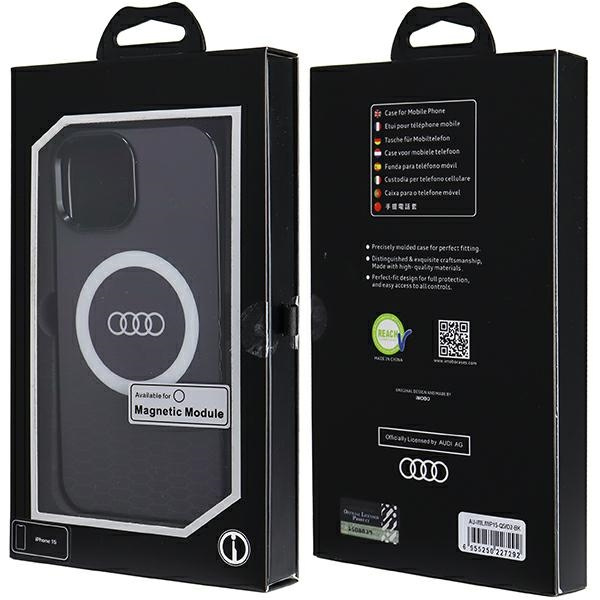 Etui Audi IML Big Logo MagSafe na iPhone 15 / 14 / 13 - czarne