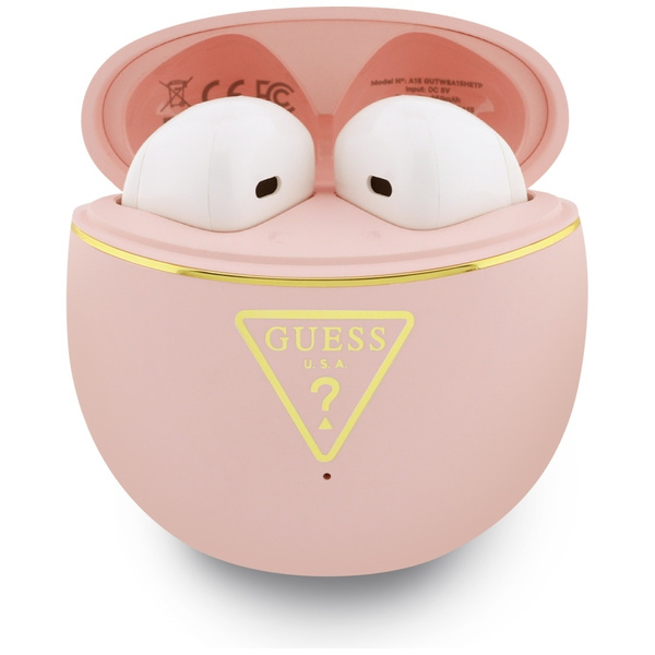 Słuchawki TWS Guess Gold Line Triangle   różowy