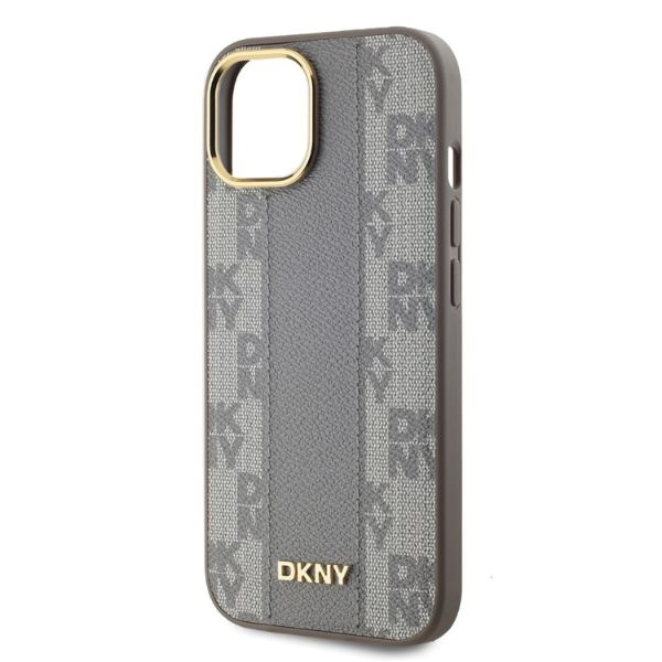 DKNY DKHMP15SPCPVSLE iPhone 156.1" beżowy/beige hardcase Leather Checkered Mono Pattern MagSafe