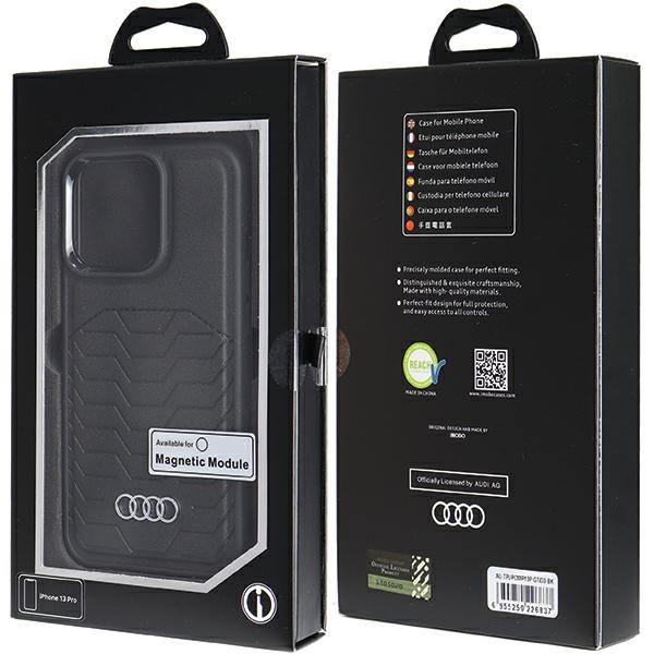 Audi Synthetic Leather MagSafe iPhone 13  Pro / 13 6.1" czarny/black hardcase AU-TPUPCMIP13P-GT/D3-BK