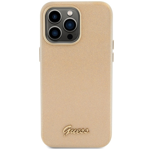 GUESS GUHCP15XPGMCSD IPHONE 15 PRO MAX 6.7 "ZLOTY/LIGHT GOLD HARDCASE GLITTER GLOSSY SCRIPT