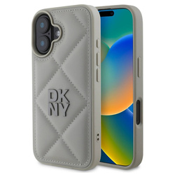 DKNY Protective Case for iPhone 16 Quilted, Grey