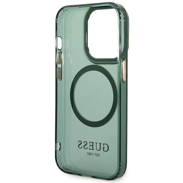 Guess GUHMP14XHTCMA iPhone 14 Pro Max6,7" zielony/khaki hard case Gold Outline Translucent MagSafe