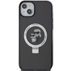Etui Karl Lagerfeld Ring Stand Karl&Choupettte MagSafe do iPhone 15 Plus - czarne