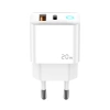 JELLICO wall charger EU11 PD 20W 1xUSB-C + 1xUSB QC3.0 + cable USB-C - Lightning White