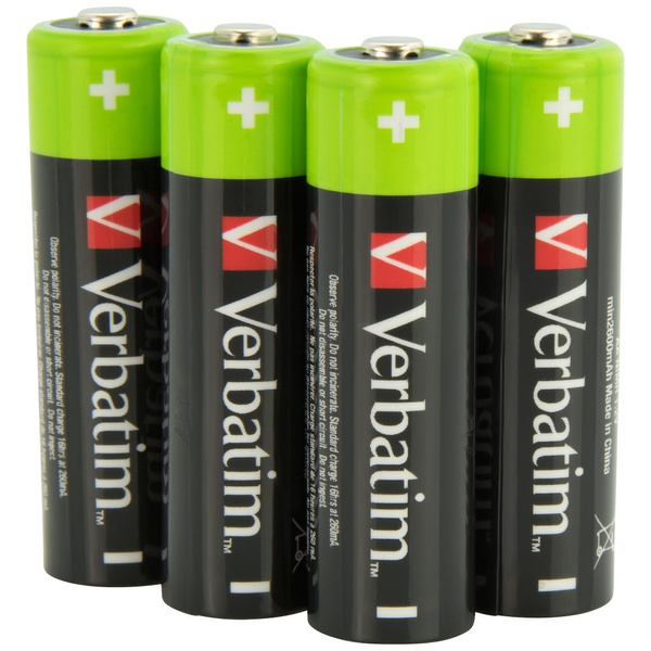 Verbatim Akumulator NiMH AA 2500mAh      Premium HR6 4szt czarny/ black 49517