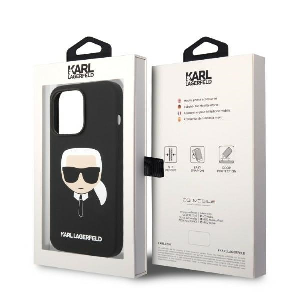 Karl Lagerfeld KLHMP14LSLKHBK iPhone 14 Pro 6.1 "hardcase black / black Silicone Karl`s Head Magsafe