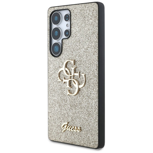 Etui Guess Fixed Glitter Big 4G Metal    Logo do Samsung Galaxy S25 Ultra złoty