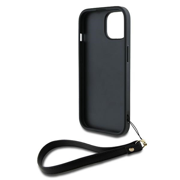DKNY DKHCP15MPBSWSK iPhone 15 Plus6.7" czarny/black hardcase Wrist Strap Stock Logo