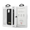 Guess GUHMP13MLSLMGBK iPhone 13 / 14 /6.1" black/czarny hardcase Silicone Script Gold Logo Magsafe