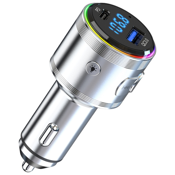 Ładowarka samochodowa 3MK Hyper Car Power Transmitter 48W QC PD PPS USB-C/USB-A z transmiterem audio srebrny