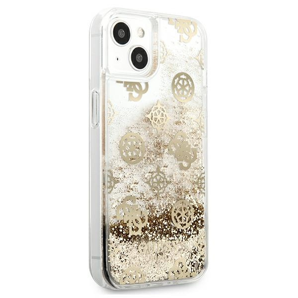 Guess GUHCP13SLGPEGO iPhone 13 mini 5,4"złoty/gold hardcase Peony Liquid Glitter