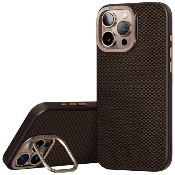 Etui UNIQ Keva Max do iPhone 16 Pro      Magclick Charging Camera Stand brązowy
