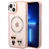 KARL LAGERFELD KLHMP14SHKCP IPHONE 14 / 15 / 13 6,1" HARDCASE RÓŻOWY/PINK KARL & CHOUPETTE ALUMINIUM MAGSAFE