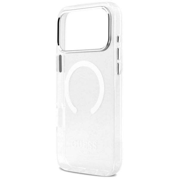 Etui Guess Metal Outline MagSafe do iPhone 17 Pro Max srebrny
