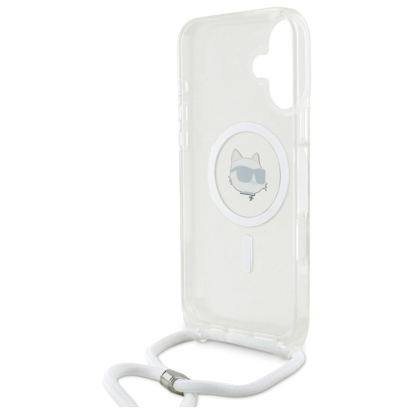 Karl Lagerfeld KLHMP16SHCCHNT iPhone 16   6.1" hardcase transparent IML Choupette Head & Cord Magsafe