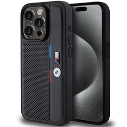 Etui BMW Perforated Tricolor Line na iPhone 15 Pro Max - czarne