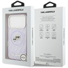 Etui Karl Lagerfeld IML Glitter Karl &   Choupette Heads Logo MagSafe do iPhone 17 Pro Max fioletowy