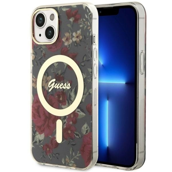 GUESS GUHMP14MHCFWSA IPHONE 14 PLUS / 15 PLUS 6.7 "GREEN / KHAKI HARDCASE FLOWER MAGSAFE