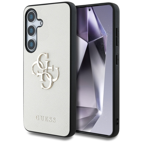 Etui Guess Grained Big 4G Logo Small     Classic Logo do Samsung Galaxy S25 beżowy