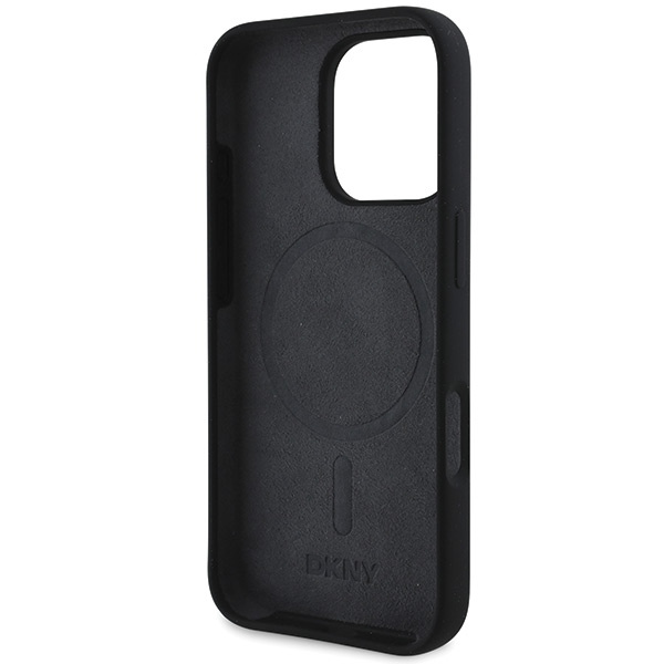 DKNY DKHMP16XSNYACH iPhone 16 Pro Max6.9" czarny/black hardcase Silicone White Printed Logo MagSafe