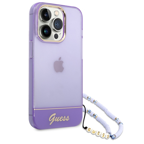 Guess GUHCP14XHGCOHU iPhone 14 Pro Max6,7" fioletowy/purple hardcase Translucent Pearl Strap