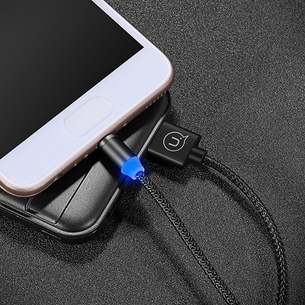 USAMS Kabel magnetyczny U-Sure USB-C1m 2.1A pleciony czarny/black SJ293USB01 (US-SJ293)