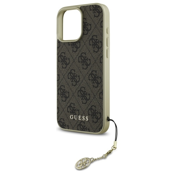 Guess GUHCP16LGF4GBR iPhone 16 Pro 6.3"  brązowy/brown hardcase 4G Charms Collection