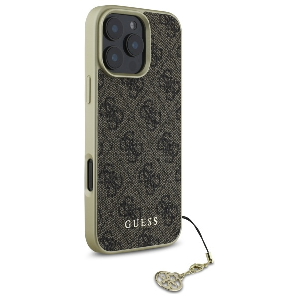 Guess GUHCP16LGF4GBR iPhone 16 Pro 6.3"  brązowy/brown hardcase 4G Charms Collection