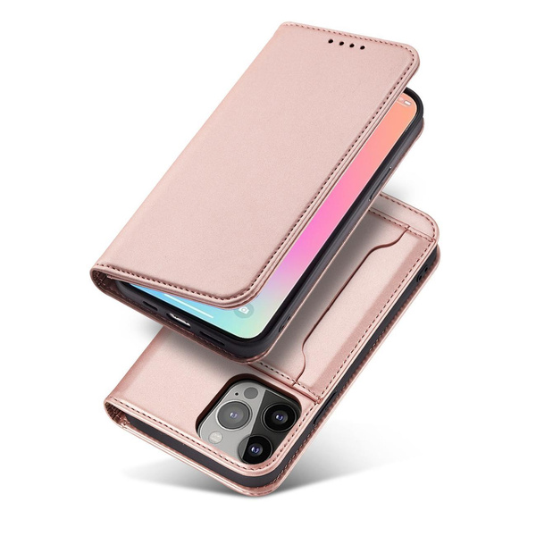 MAGNET CARD CASE FOR IPHONE 13 PRO MAX POUCH CARD WALLET CARD HOLDER PINK