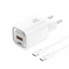 FONENG ładowarka sieciowa EU71 PD 30W 1xUSB-C + 1xUSB QC3.0 + kabel USB-C - USB-C Biały