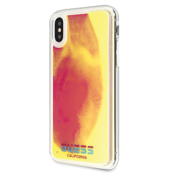 Guess GUHCPXGLCPI iPhone X/Xs różowy/pink hard case California Glow in the dark