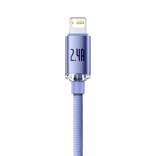 Baseus Crystal Shine Series cable USB cable for fast charging and data transfer USB Type A - Lightning 2.4A 2m purple (CAJY000105)