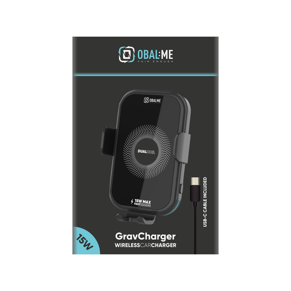 OBAL:ME GravCharger Wireless Charging Car Holder 15W Black