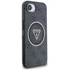 Etui Guess IML Metal Glitter 4G Circle   Triangle MagSafe do iPhone 16e czarny
