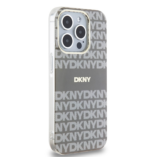 DKNY DKHMP15LHRHSEE iPhone 15 Pro6.1" beżowy/beige hardcase IML Mono & Stripe MagSafe