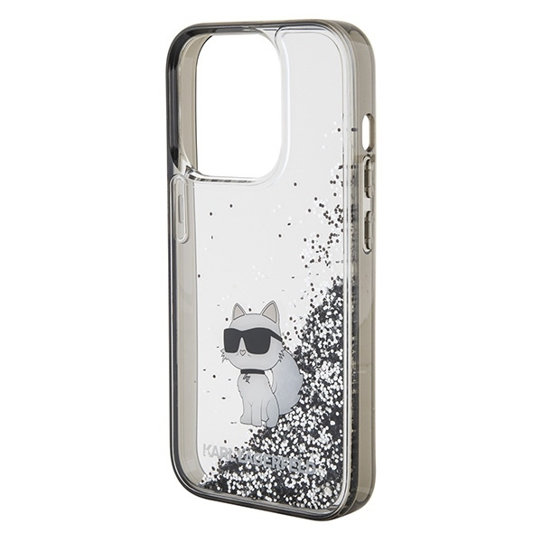 Etui Karl Lagerfeld Liquid Glitter Choupette do iPhone 15 Pro Max - przezroczyste